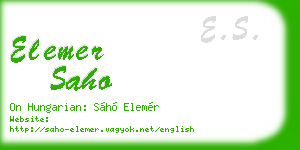 elemer saho business card