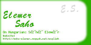 elemer saho business card